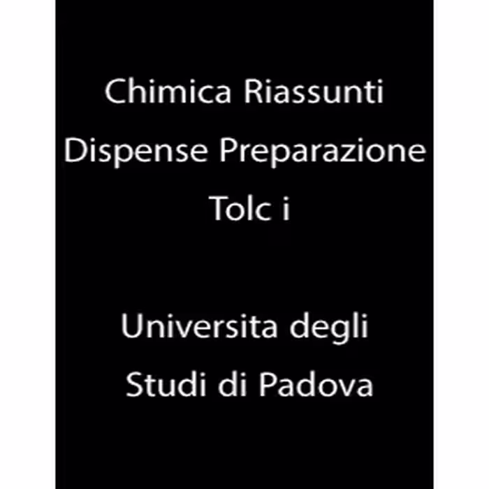 کتاب chimica Rriassunti dispense preparazione tolc اثر Padova University