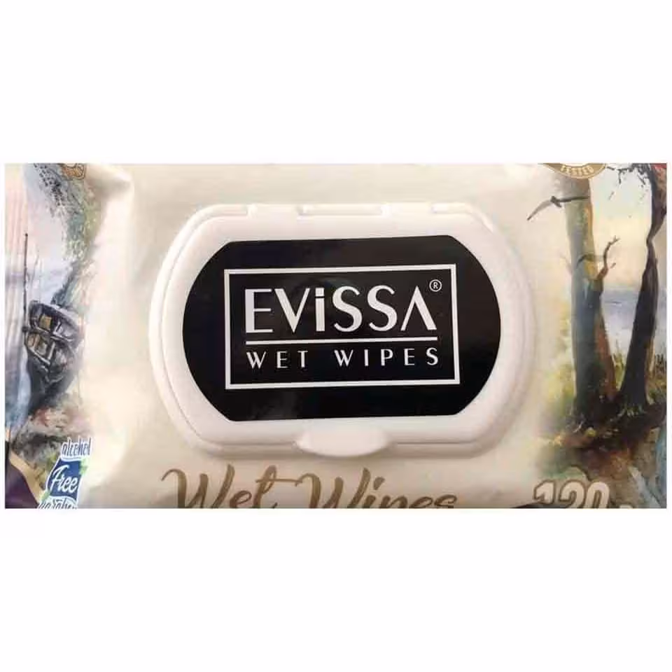 دستمال مرطوب 120 برگ اویسا EViSSA WET WIPS