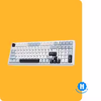 کیبورد گیمینگ آئولا مدل AULA F99، با قابلیت اتصال سیمی، بی‌سیم و بلوتوثی، سوئیچ Green، رنگ کلید سفید/آبی/مشکی