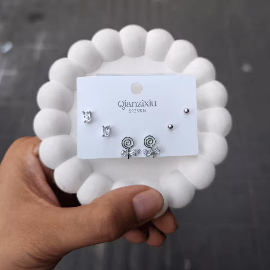 پک گوشواره سه جفتی مینیمال کد 316