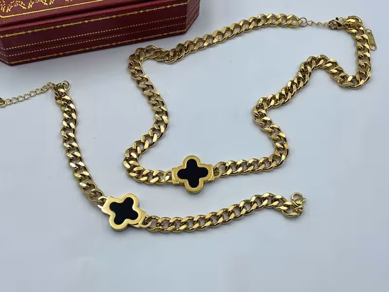 ست دستبند و گردنبند ونکلیف دو رو