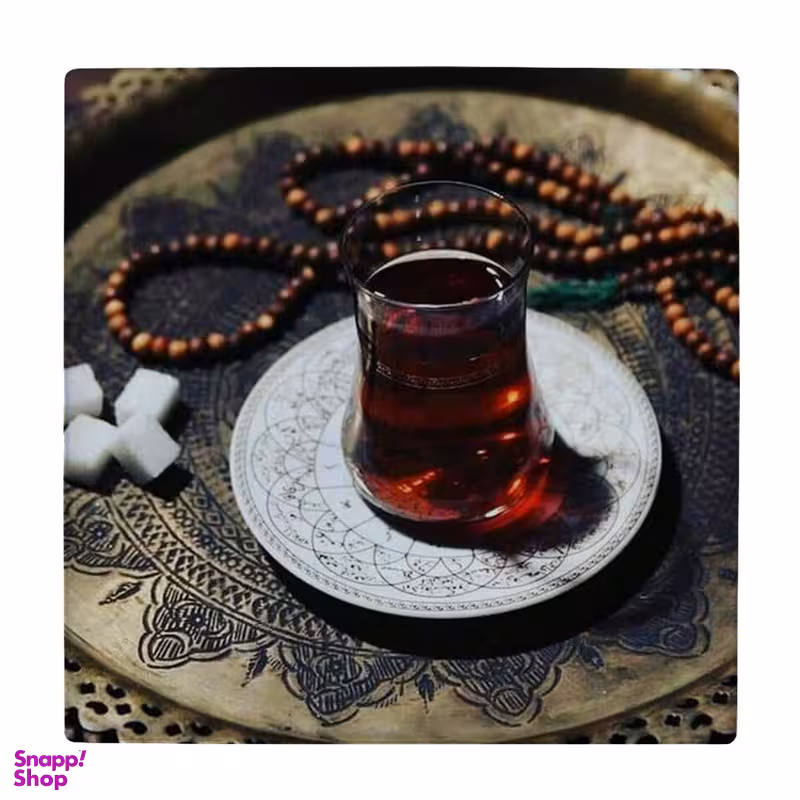 زیر لیوانی طرح استکان چایی و تسبیح کد 4557564_3124