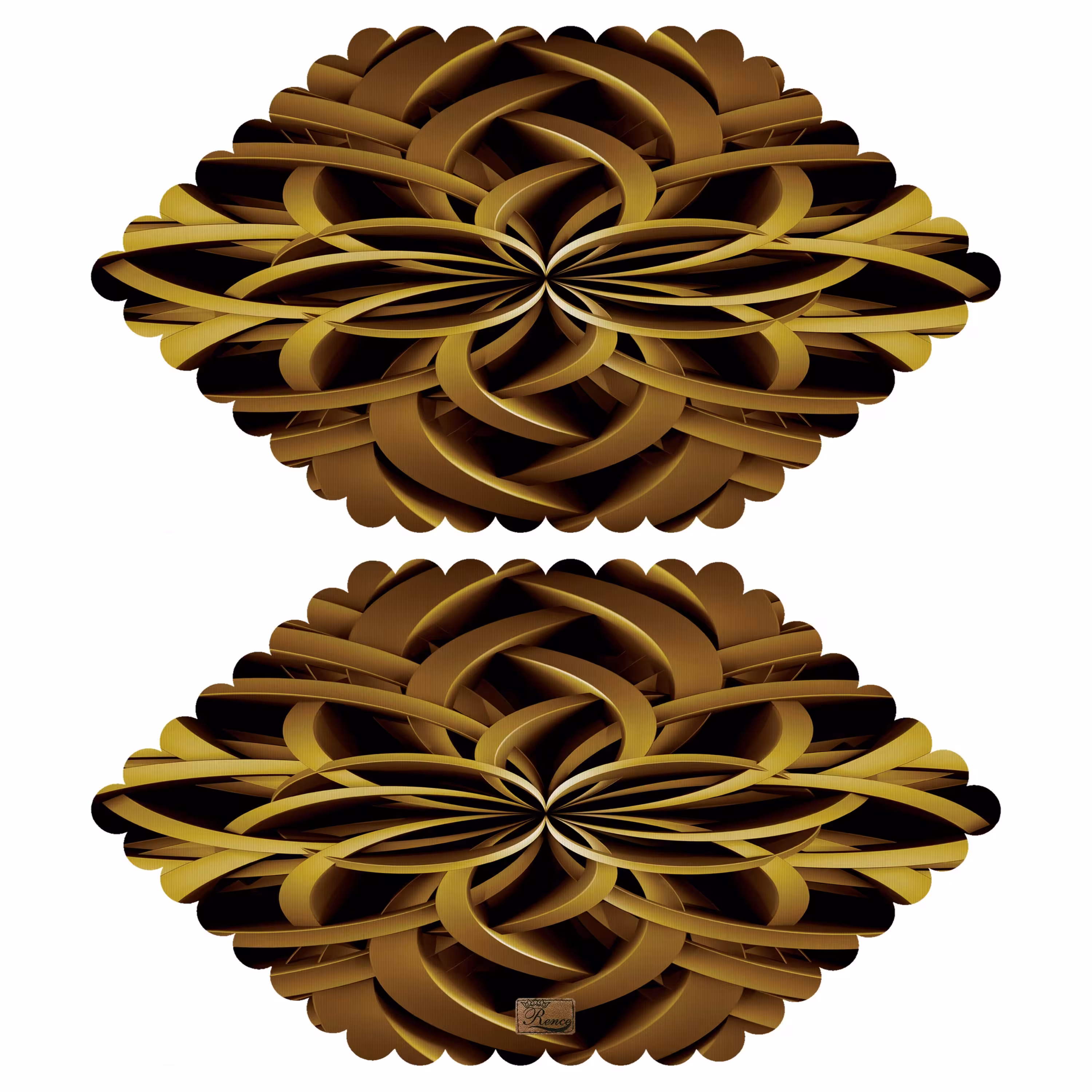 رومیزی مخمل طرح سه بعدی دو عدد سایز 30 در 50 مدل T5-140 شرکت رنس