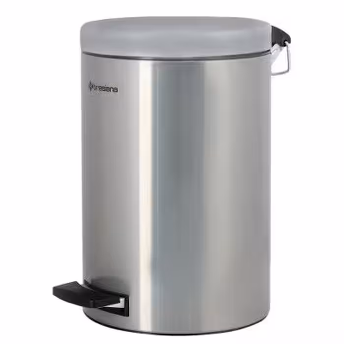 سطل پدالی 12 لیتر  استیل  خشدار با درب استیل اورانوس  B0011