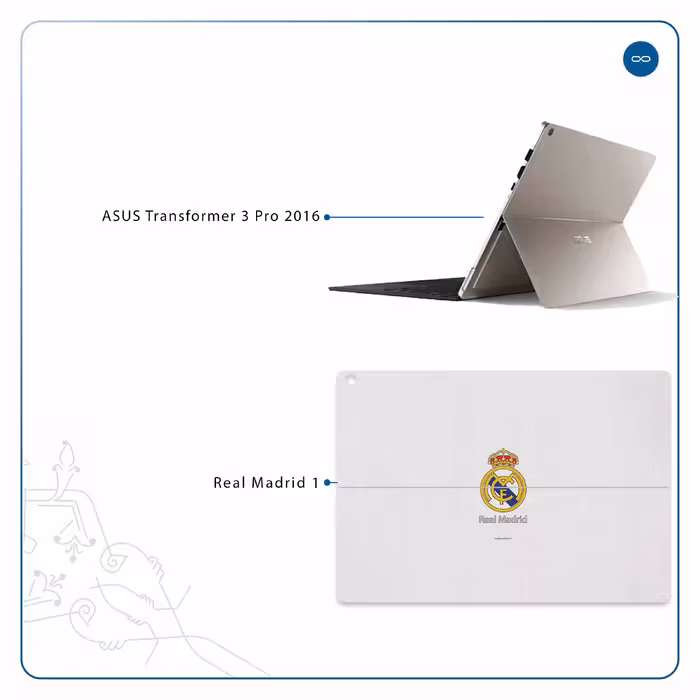 برچسب پوششی ماهوت مدل Real-Madrid مناسب برای تبلت ایسوس Transformer 3 Pro 2016
