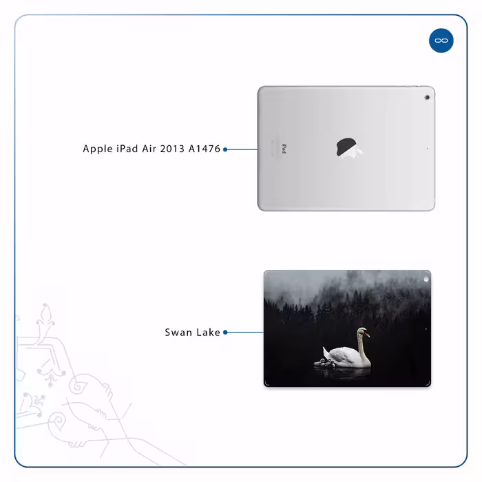 برچسب پوششی ماهوت مدل Swan Lake مناسب برای تبلت اپل iPad Air 2013 A1476