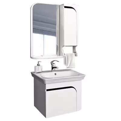 ست کابینت و روشویی مدل Curve007 به همراه آینه و باکس