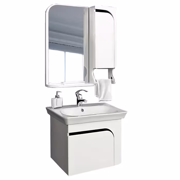 ست کابینت و روشویی مدل Curve007 به همراه آینه و باکس