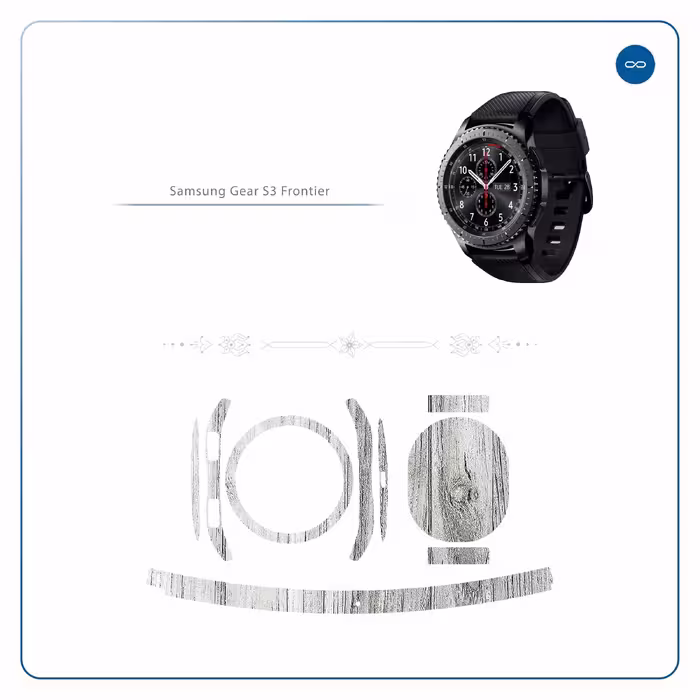برچسب ماهوت طرح White-Wood مناسب برای ساعت هوشمند سامسونگ Galaxy Gear S3 Frontier
