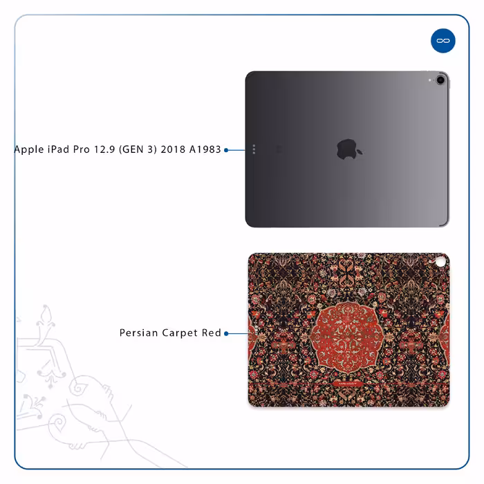 برچسب پوششی ماهوت مدل Iran-Carpet6 مناسب برای تبلت اپل iPad Pro 12.9 (GEN 3) 2018 A1983