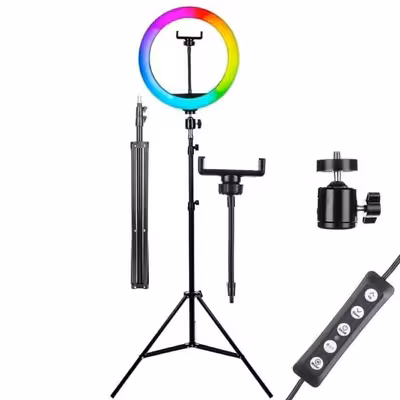 رینگ لایت مدل MJ26-RGB به همراه پایه