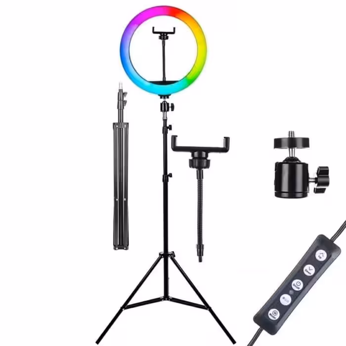 رینگ لایت مدل MJ26-RGB به همراه پایه