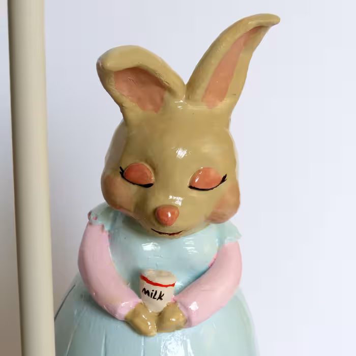 آباژور رومیزی مدل دستساز طرح خرگوش و مادر