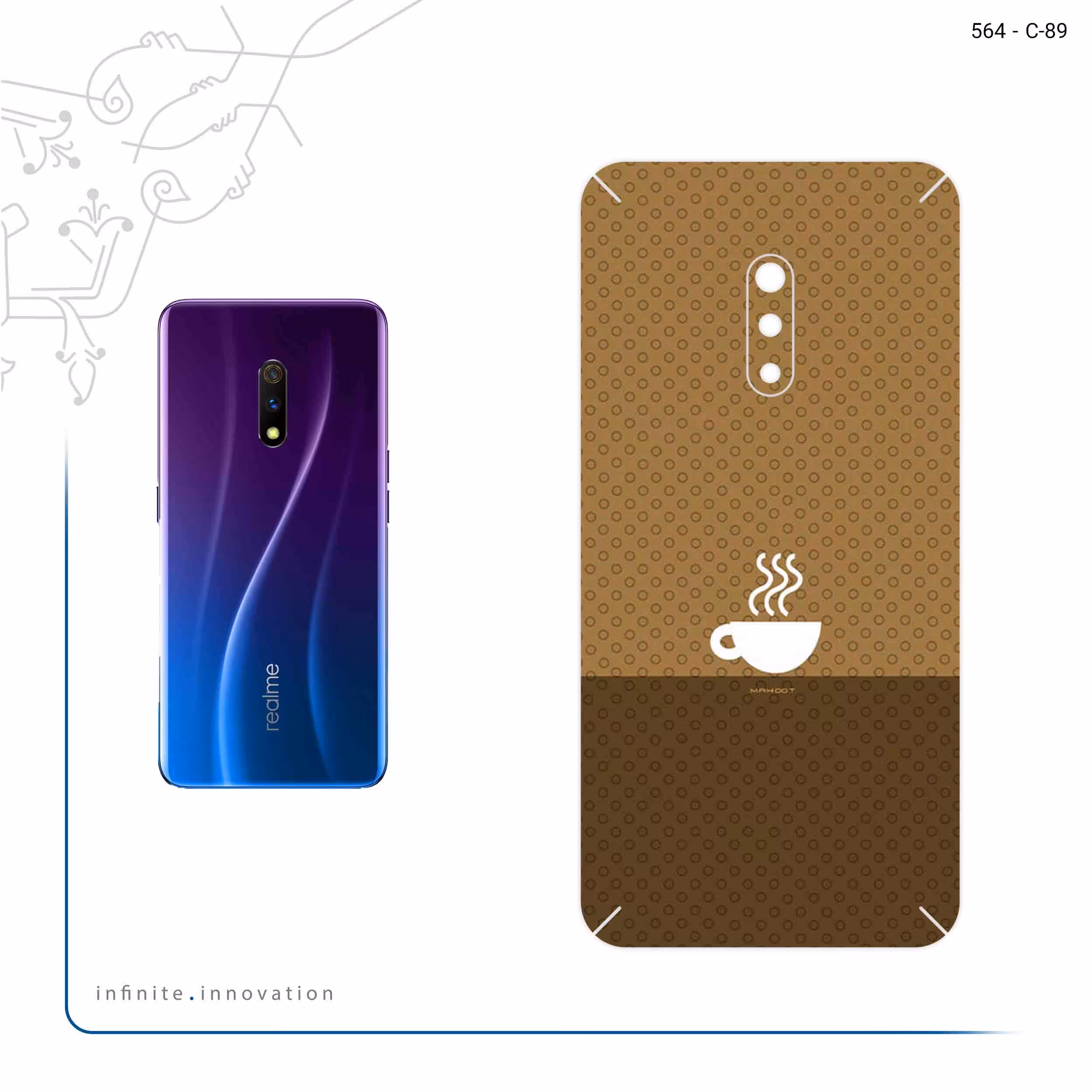 برچسب پوششی ماهوت مدل Minimal Cup of Coffee Icon مناسب برای گوشی موبایل اپو Realme X