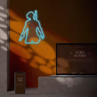 چراغ دیواری نئون دیزاین طرح Pubg-GL_TBL