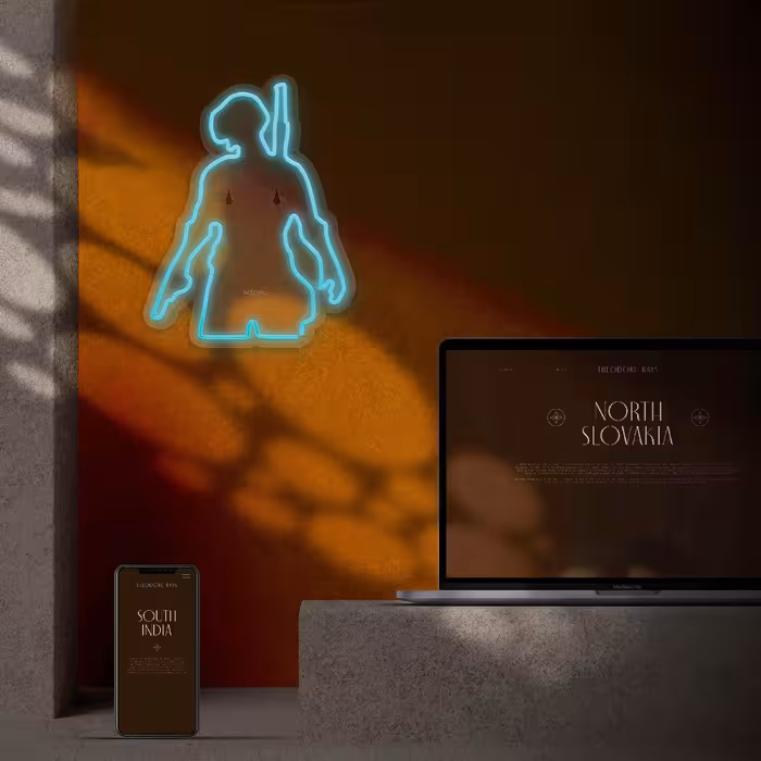 چراغ دیواری نئون دیزاین طرح Pubg-GL_TBL