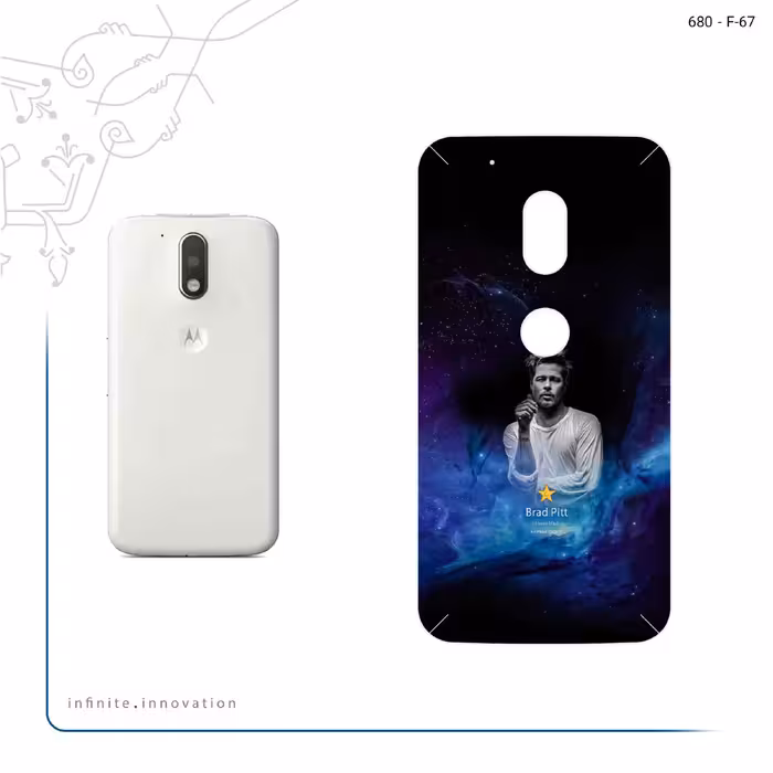برچسب پوششی ماهوت مدل Brad Pitt مناسب برای گوشی موبایل موتورولا Moto G4 Play