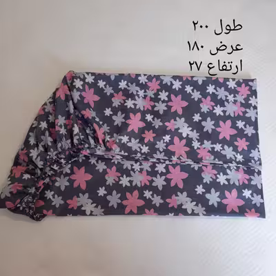 سرویس ملحفه مدل کشدار ni06007 طرح گلبارون کد 180 دو نفره سه تکه