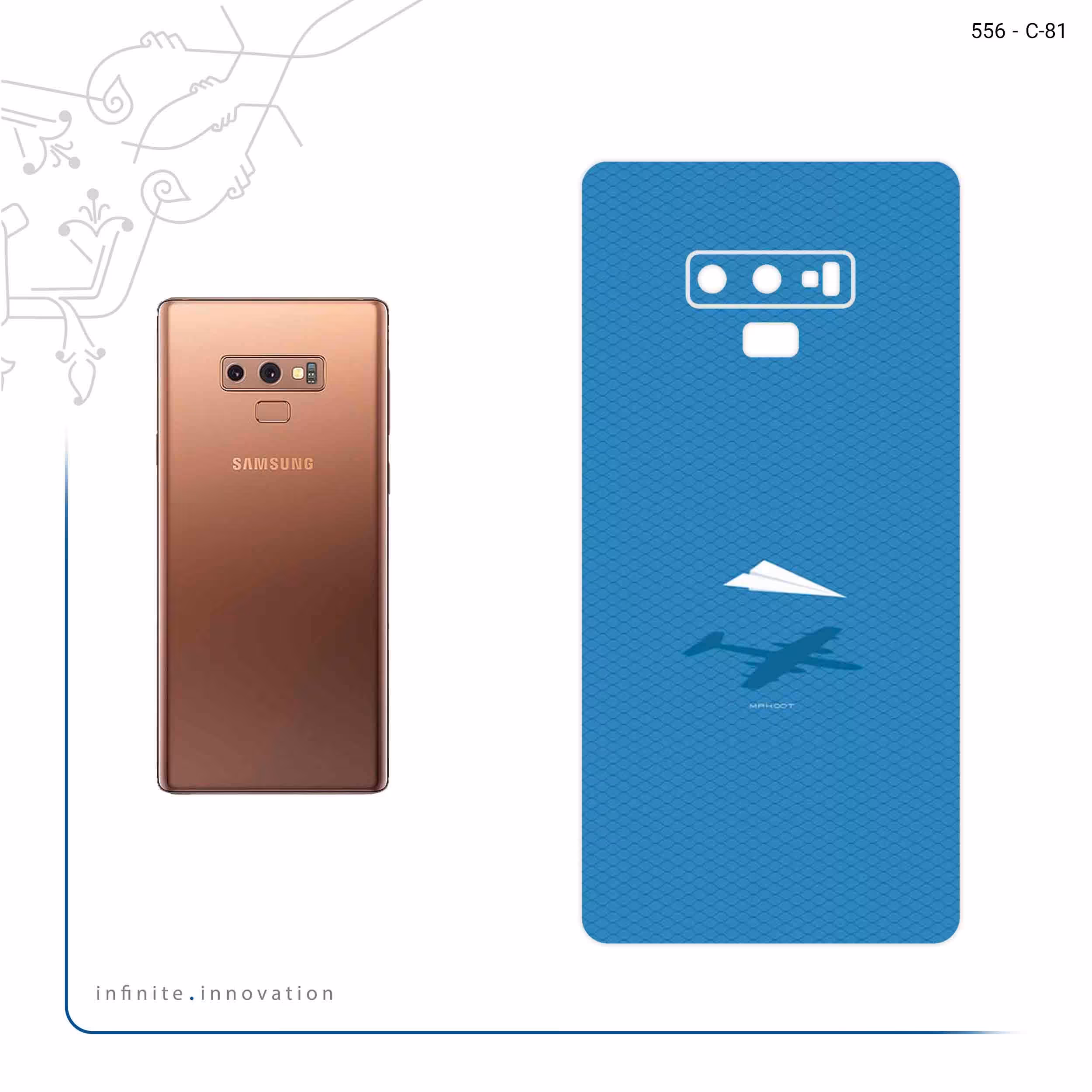 برچسب پوششی ماهوت مدل Minimal Paper Airplane مناسب برای گوشی موبایل سامسونگ Galaxy Note 9