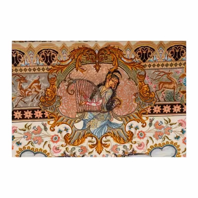 فرش دستبافت شش متری مدل چله و گل کد h1112 یک جفت