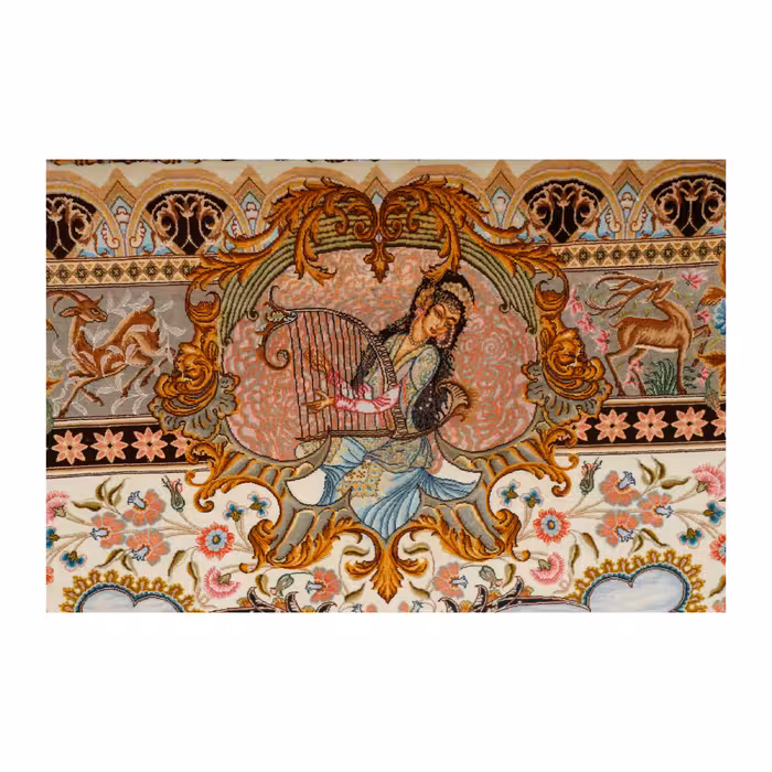 فرش دستبافت شش متری مدل چله و گل کد h1112 یک جفت