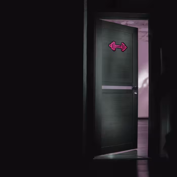 چراغ دیواری نئون دیزاین طرح Dumbbell-BL_PN