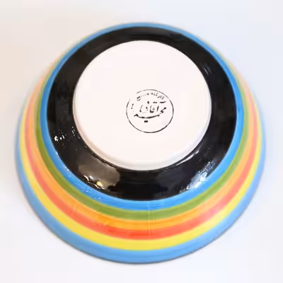 کاسه سرامیکی مدل میبدی رنگین کمان