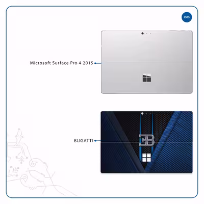 برچسب پوششی ماهوت مدل BUGATTI مناسب برای تبلت مایکروسافت Surface Pro 4 2015