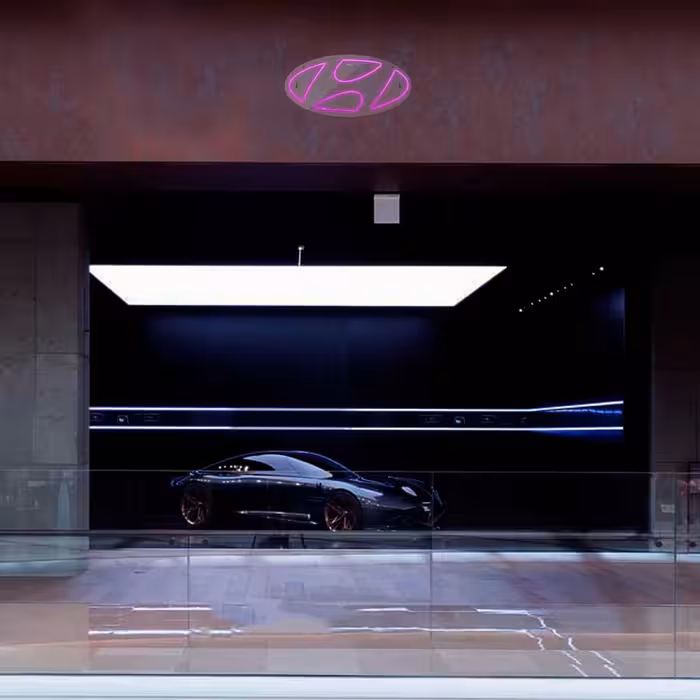 چراغ دیواری نئون دیزاین طرح Hyundai_PN