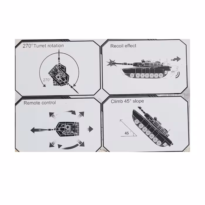 تانک بازی کنترلی ام زد طرح ارتشی مدل MILITARY TANK کد 889