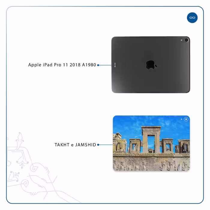 برچسب پوششی ماهوت مدل TAKHT-e-JAMSHID مناسب برای تبلت اپل iPad Pro 11 2018 A1980