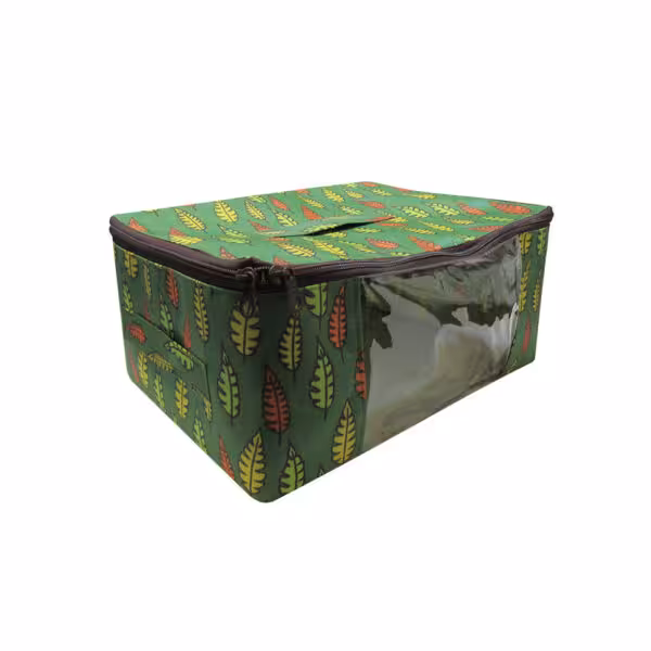 پاییز باکس لوازم زیپ دار 20*25 فوم طرح برگ های رنگی کوچک