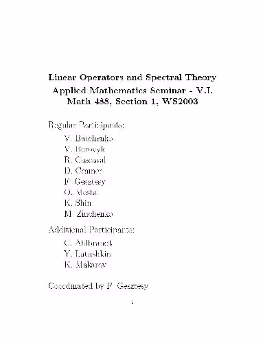خرید و دانلود نسخه کامل کتاب Linear Operators and Spectral Theory