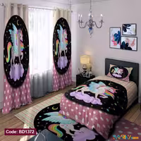 ست اتاق خواب دخترانه طرح تک شاخ کد BD1372