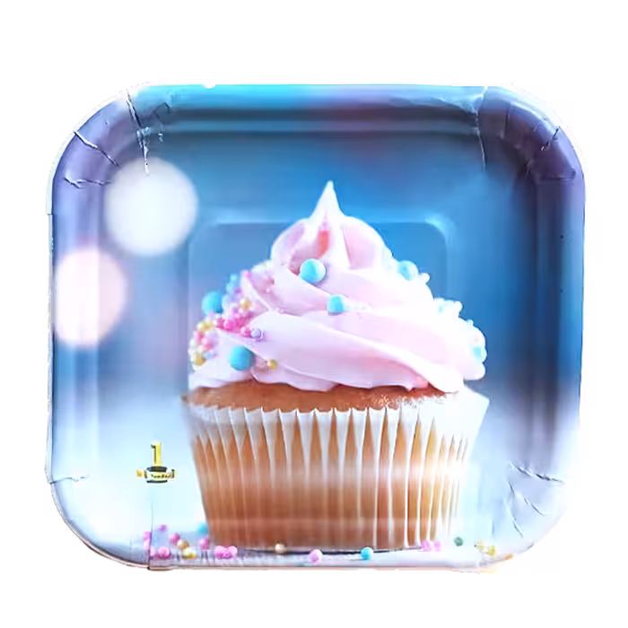 بشقاب طرح کاپ کیک