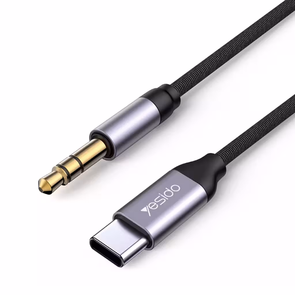 مبدل Aux نرگی به تایپ‌سی یسیدو مدل YESIDO YAU20 طول 1 متر