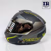 کلاه کاسکت بلوتوث دار فک متحرک تکنو Tekno - خاکستری فسفری   T-com VB