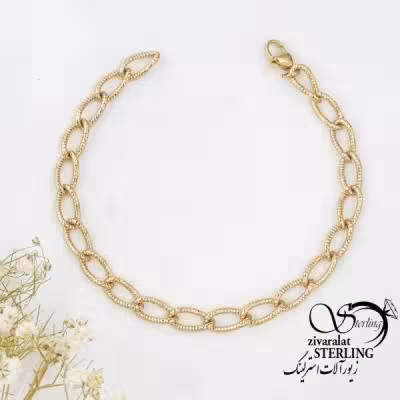 دستبند زنجیری ژوپینگ طرح طلا کد 17672