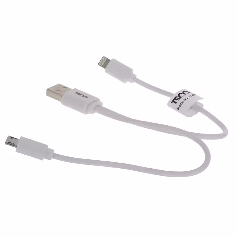 کابل USB به microUSB و لایتنینگ تسکو مدل TC-A28 طول 0.2 متر | TSCO
