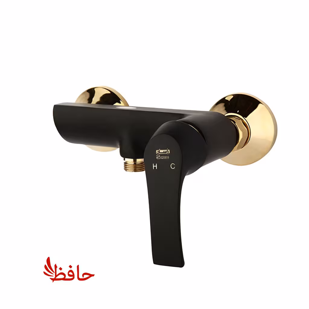 شیر توالت راسان مدل لوتوس مشکی طلایی