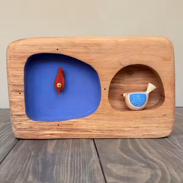 ساعت رومیزی تک مجسمه پرنده طرح یک