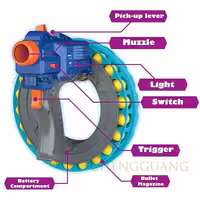 تفنگ توپ اسفنجی پرتاب کن رگباری شارژی