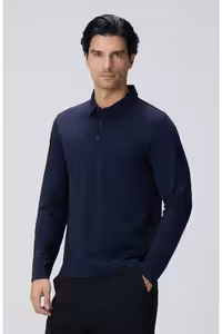تی شرت یقه پولو مردانه YAKA NAVY BLUE N TECH POLO Network
