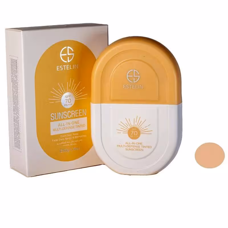 کرم ضدآفتاب رنگی استلین SPF70 مدل Multi-Defense اورجینال