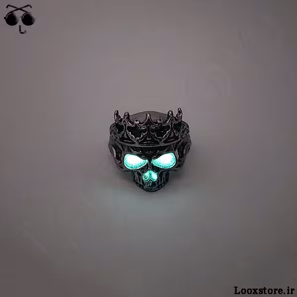 انگشتر اسکلت کینگ (تاج دار) شبرنگ