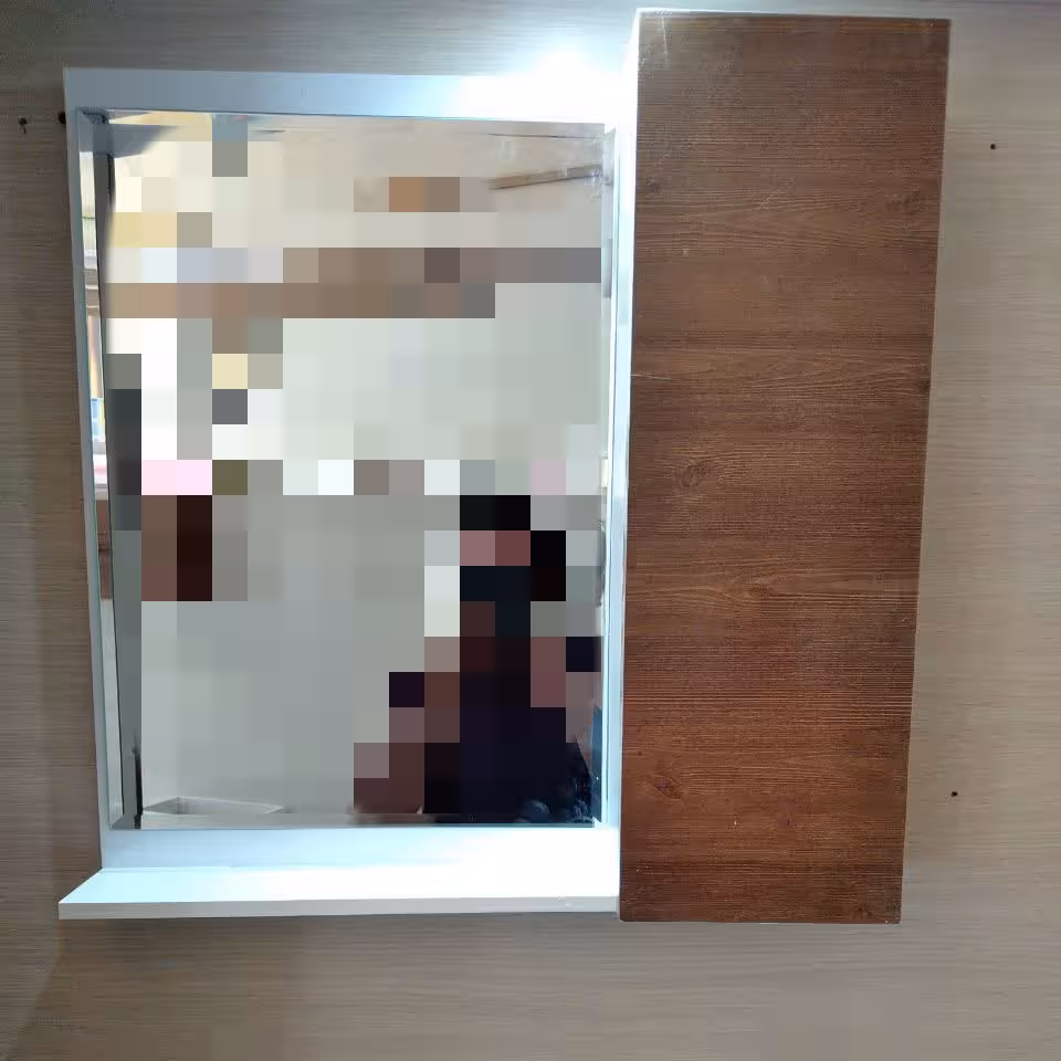 آیینه باکس 60 در 60 طرح درب چوب( ارسال با تیپاکس و پس کرایه)