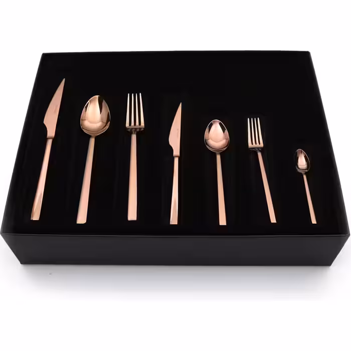 سرویس قاشق و چنگال 12 نفره 84 پارچه برند KB SOLINGEN اصل آلمان (‌ رزگلد )