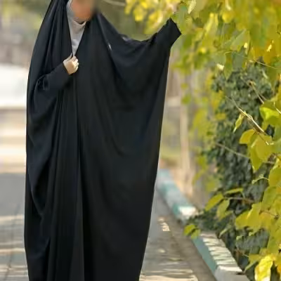 چادر بحرینی صدفی(عرض زیاد) کرپ حریر الاسود