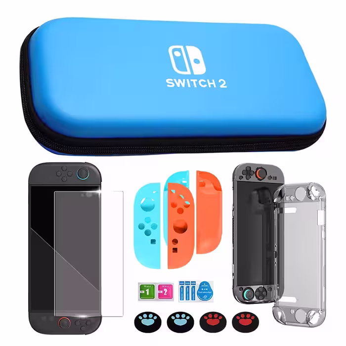 A-ONE-K 5 in 1 Accessory Kit for Nintendo Switch 2 – Blue