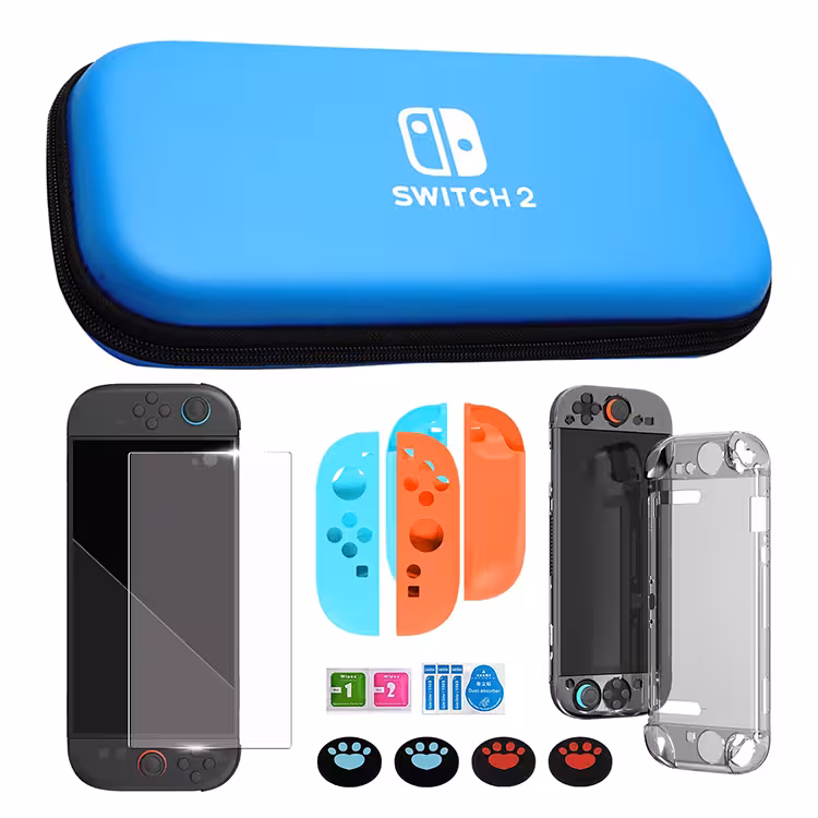 A-ONE-K 5 in 1 Accessory Kit for Nintendo Switch 2 – Blue